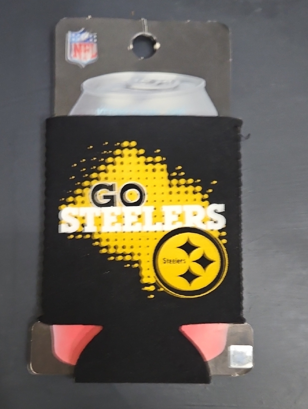 NFL Pittsburgh Steelers Black and Yellow Can Cooler Koozie